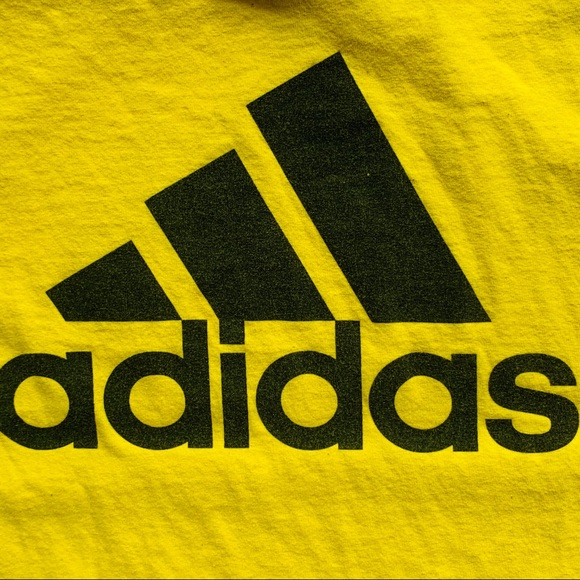 Adidas Danger Yellow Black Tee Top t-Shirt Shirt - Picture 7 of 15